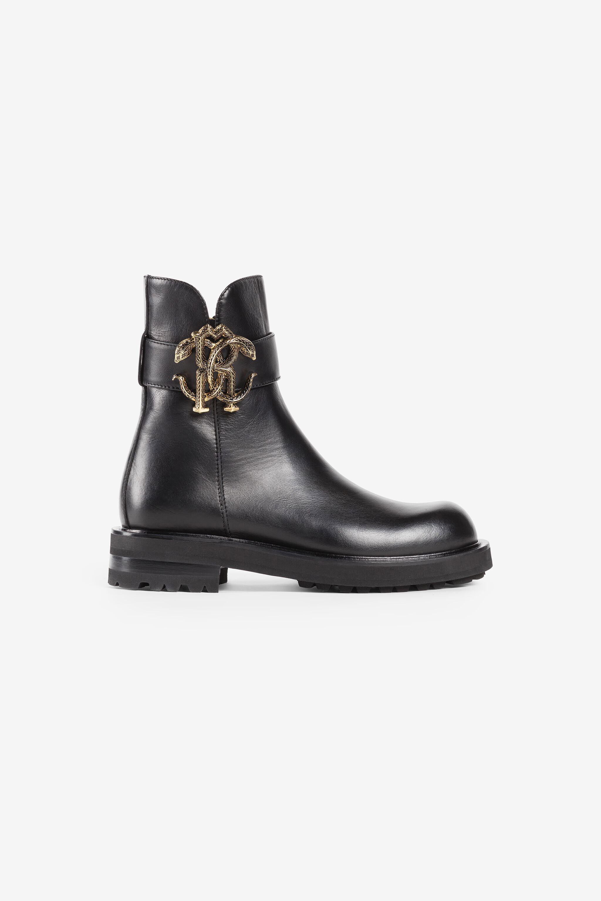 RC Logo-plaque leather boots RC Logo-plaque leather boots Black RKS052-PZA12