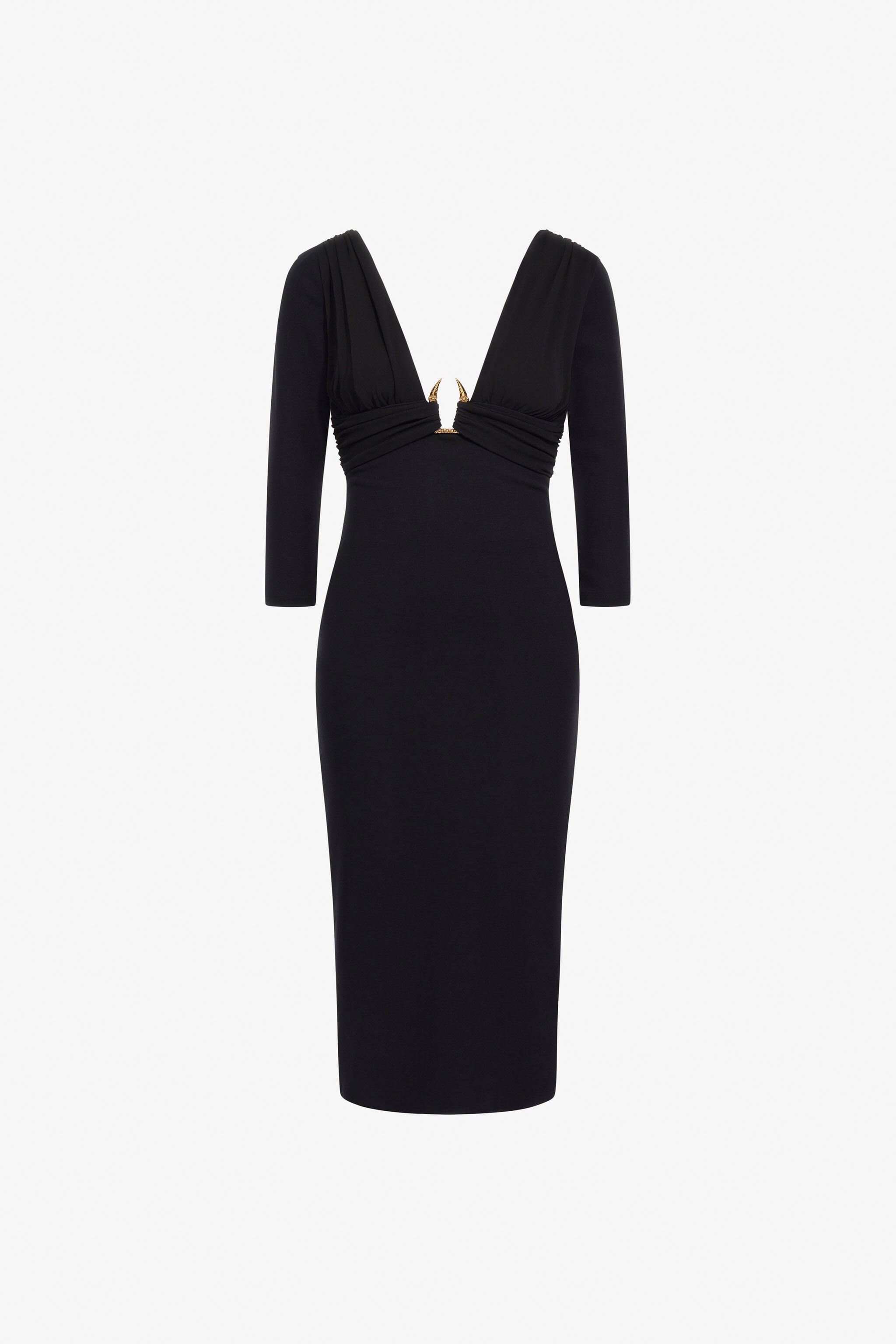 Dress with Gold Detail in Black for Women | Roberto Cavalli®