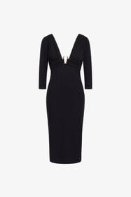 RC Kleid mit goldenem Detail Schwarz TKT139-JJ034