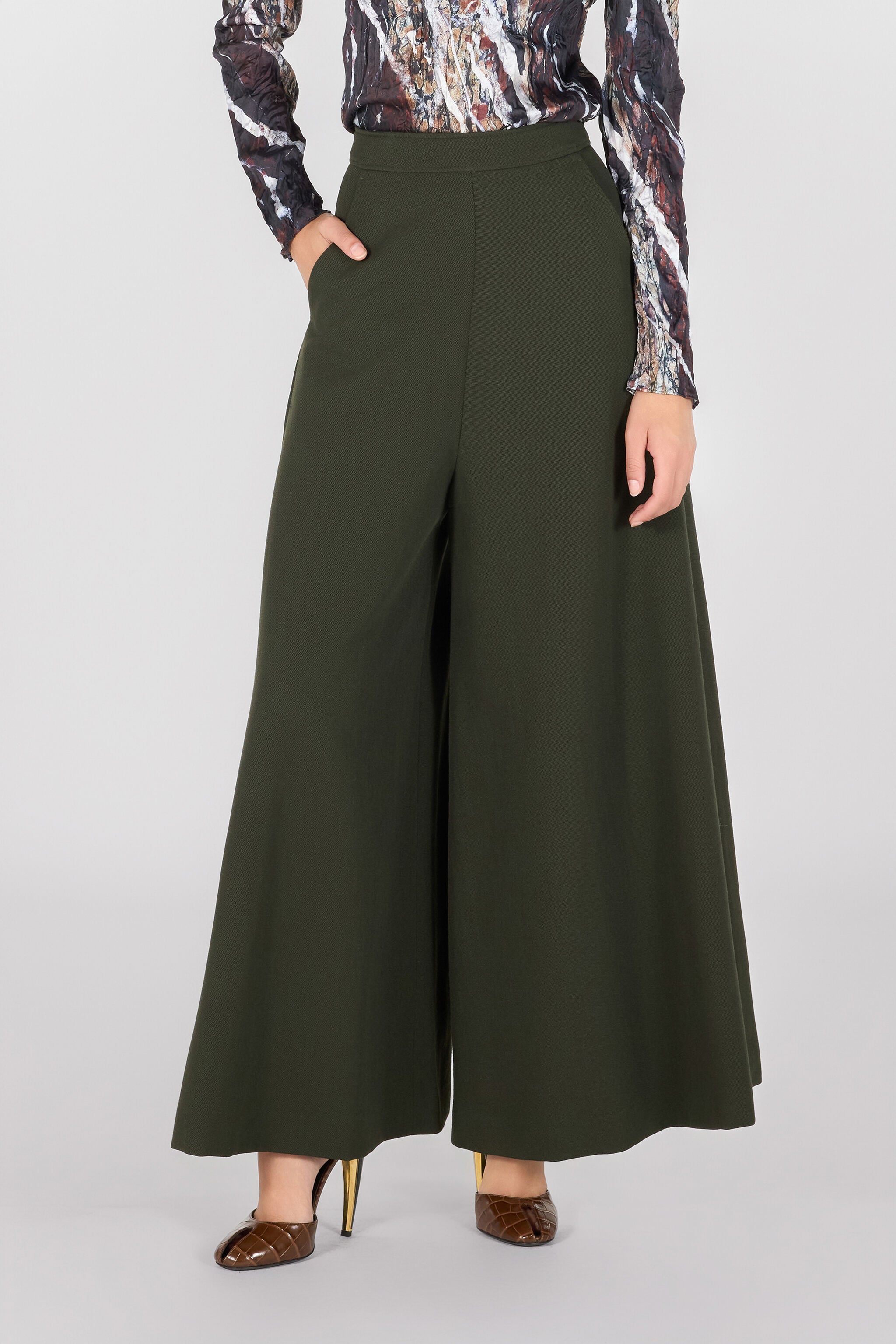 RC Pantaloni fluidi RC Pantaloni fluidi Verde scuro TWT202-WP059