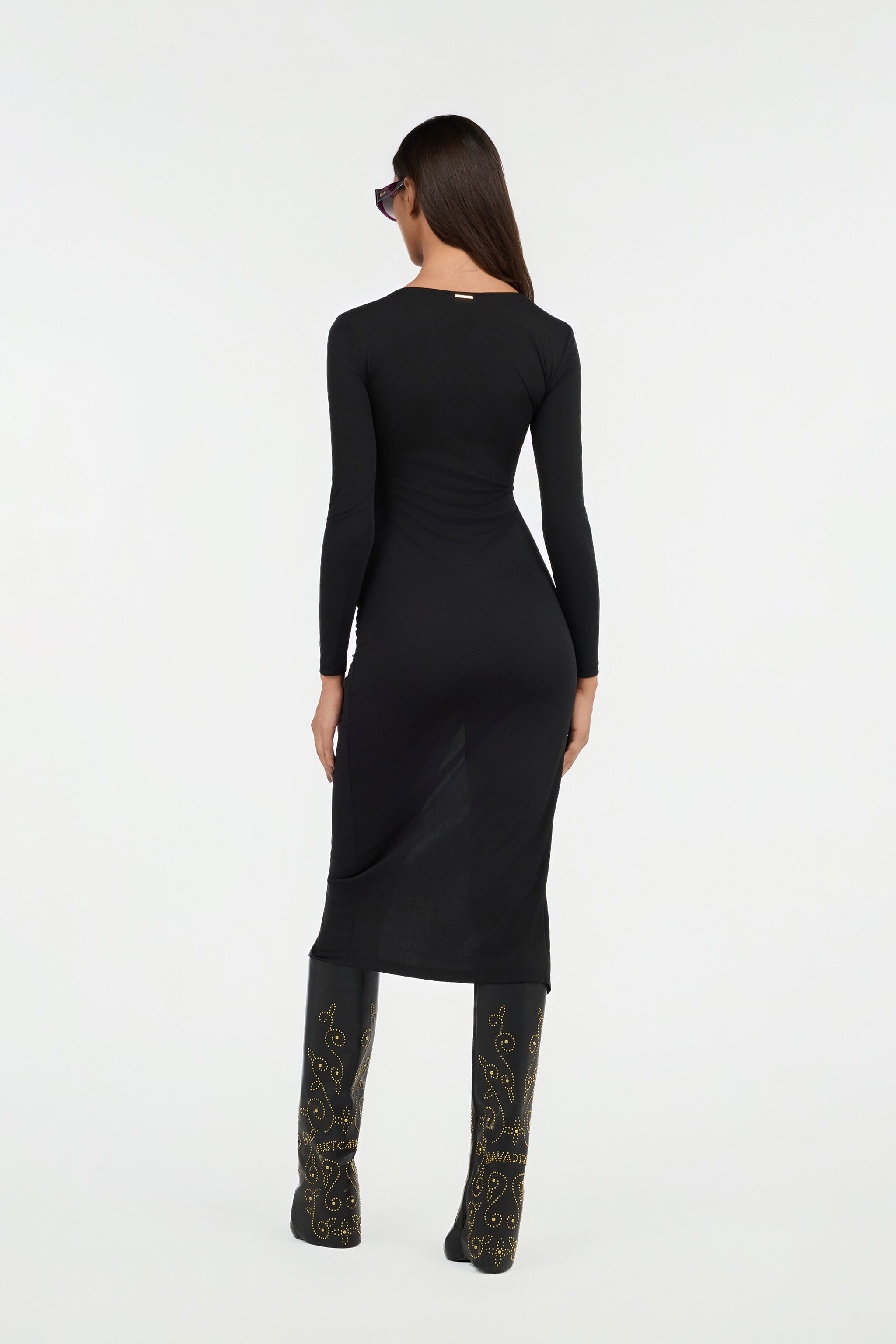 JC Abito Midi Nero Arricciato JC Abito Midi Nero Arricciato BLACK VFT281-VF431