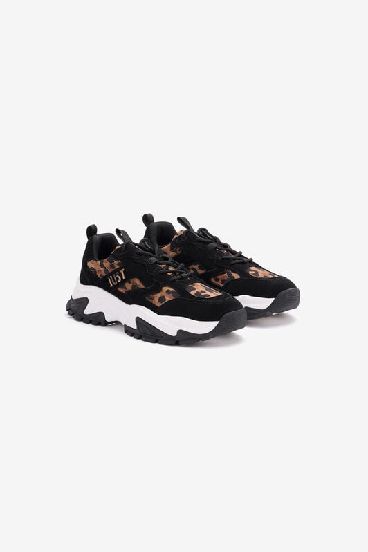 JC Sneakers mit Einsätzen Jaguar Skin JC Sneakers mit Einsätzen Jaguar Skin Schwarz TFS042-TF362