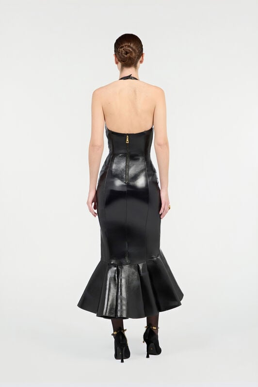 RC Black Genuine Leather Midi Dress RC Black Genuine Leather Midi Dress Black VWP108-PN001