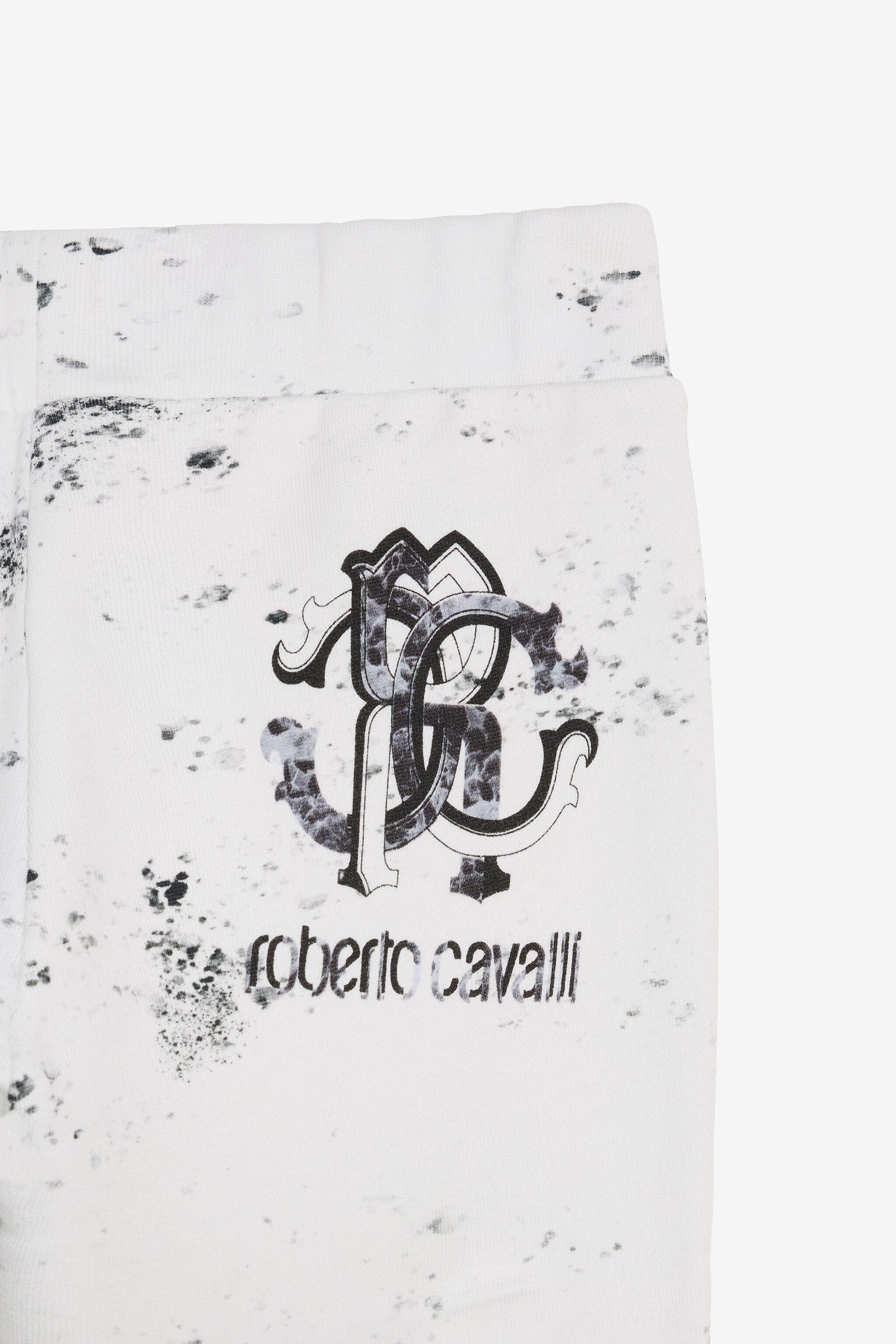JU Splatter Print Trousers with Monogram RC JU Splatter Print Trousers with Monogram RC OPTICAL WHITE VJT20D-5OQ44