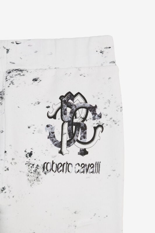 JU Splatter Print Trousers with Monogram RC JU Splatter Print Trousers with Monogram RC OPTICAL WHITE VJT20D-5OQ44