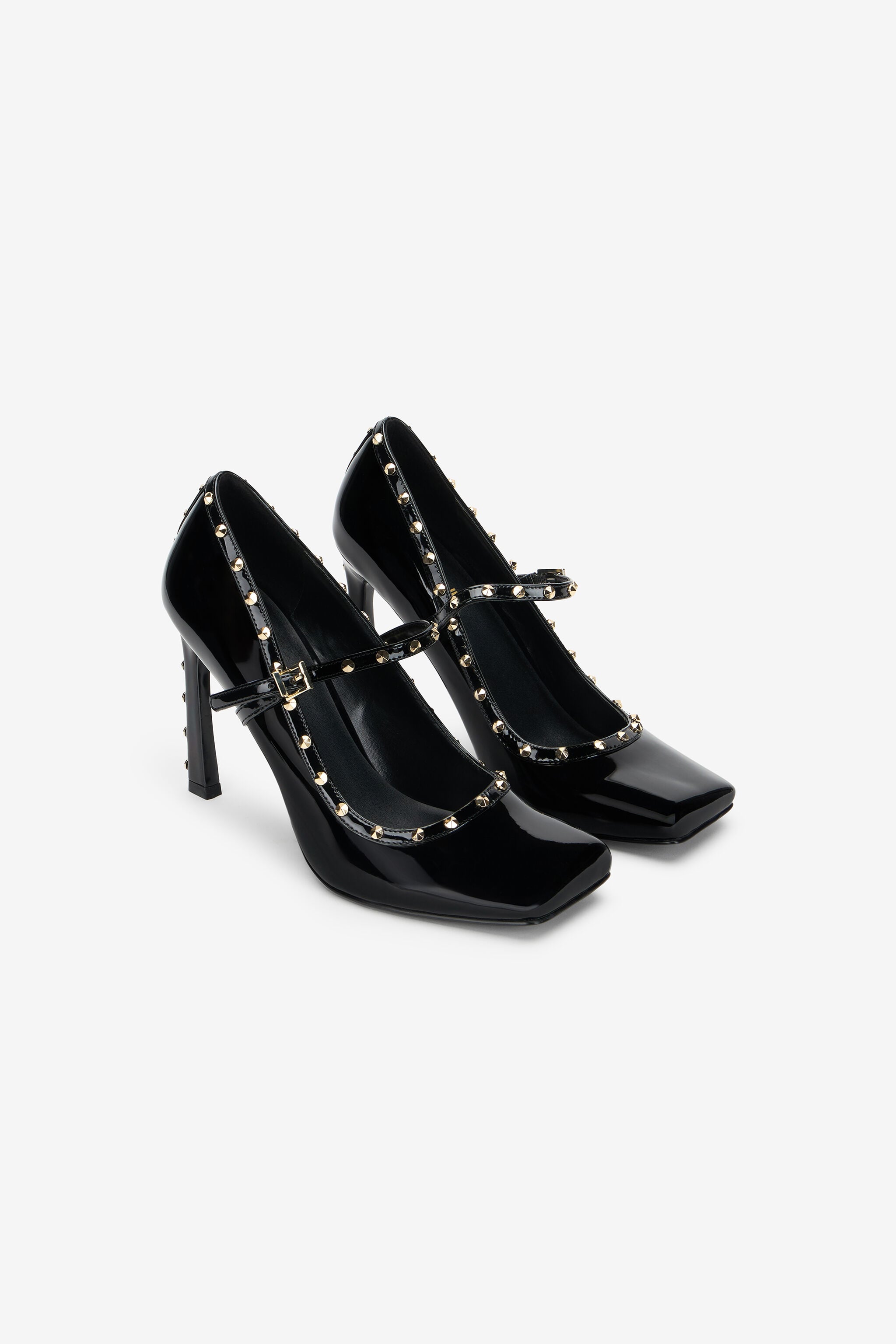 JC Patent Leather Mary Jane Pumps With Studs JC Patent Leather Mary Jane Pumps With Studs BLACK VFS109-VF637