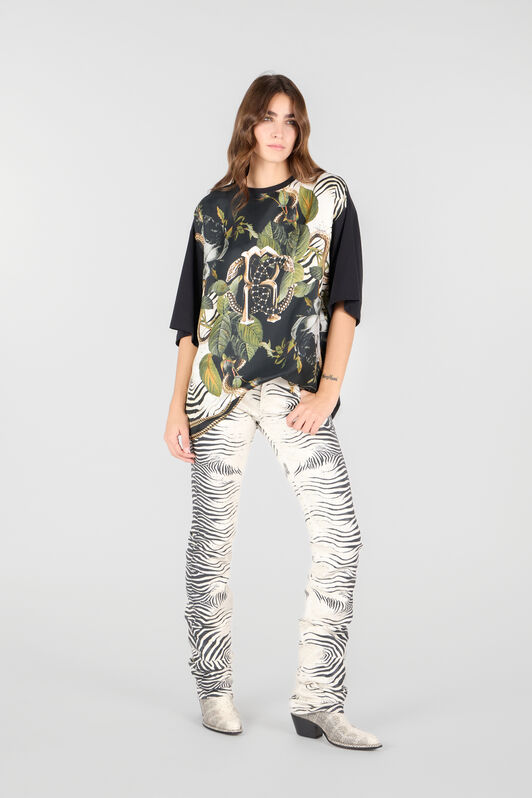RC T-Shirt With Mirror Snake Monogram And Jungle Print RC T-Shirt With Mirror Snake Monogram And Jungle Print Dark green UKT607-4QN80