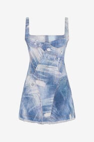 RC Denim Patch Print Mini Dress DARK BLUE WQJ106-DAR71