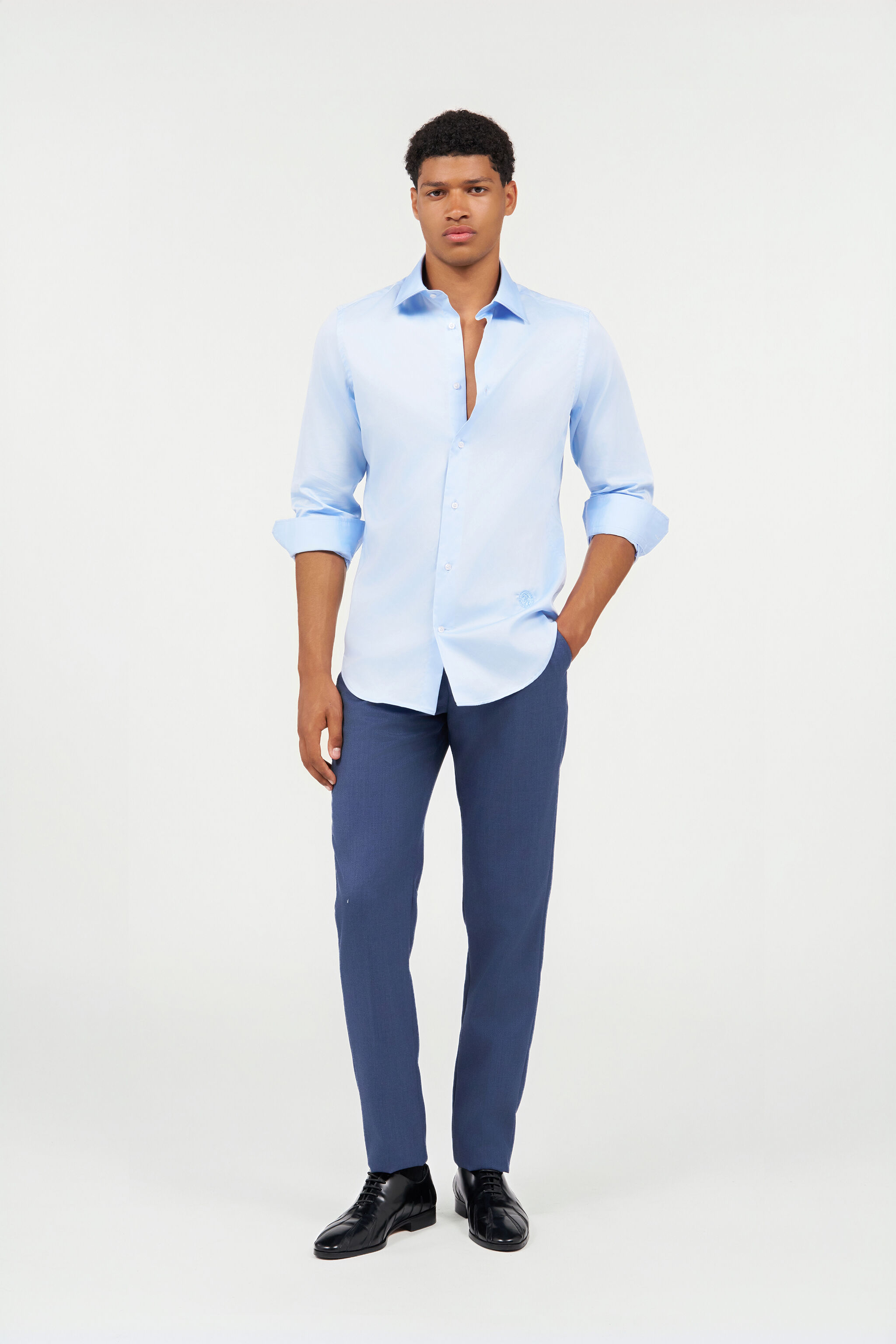 RC Light Blue Shirt with Monogram RC LIGHT BLUE QOT70G-RD054