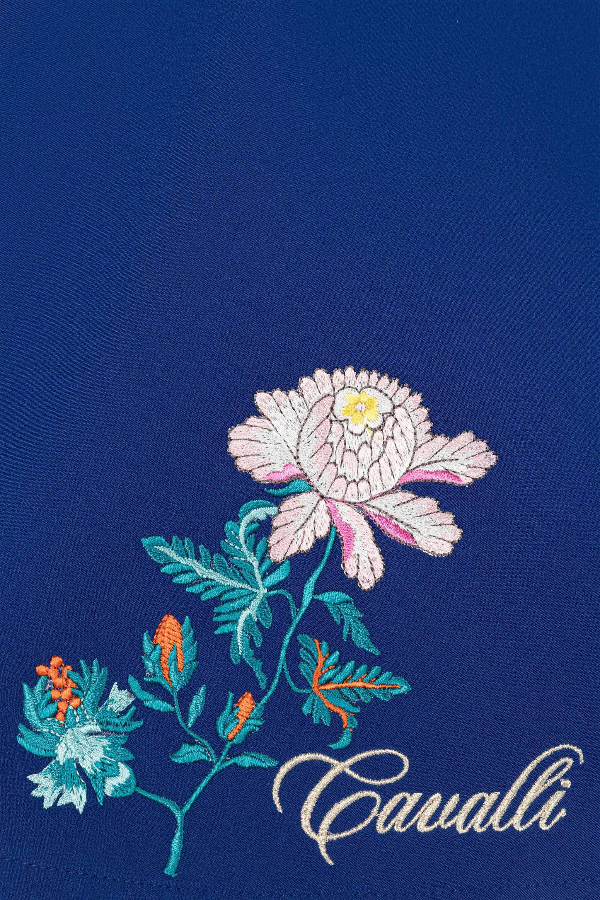 JU Floral-Embroidered Skirt JU Floral-Embroidered Skirt Blue RJT304-KU001