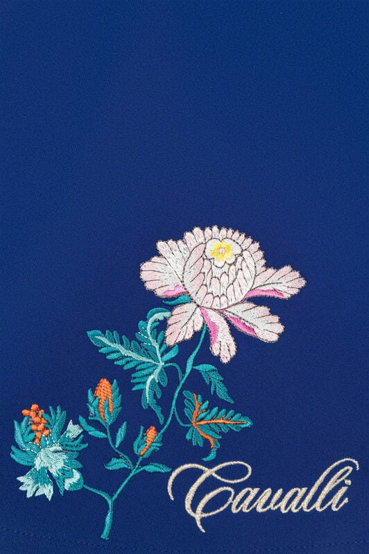 JU Floral-Embroidered Skirt JU Floral-Embroidered Skirt Blue RJT304-KU001