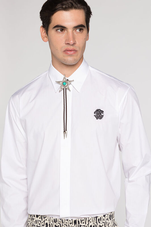 RC Embroidered-logo cotton shirt RC Embroidered-logo cotton shirt White RRT710-CH061