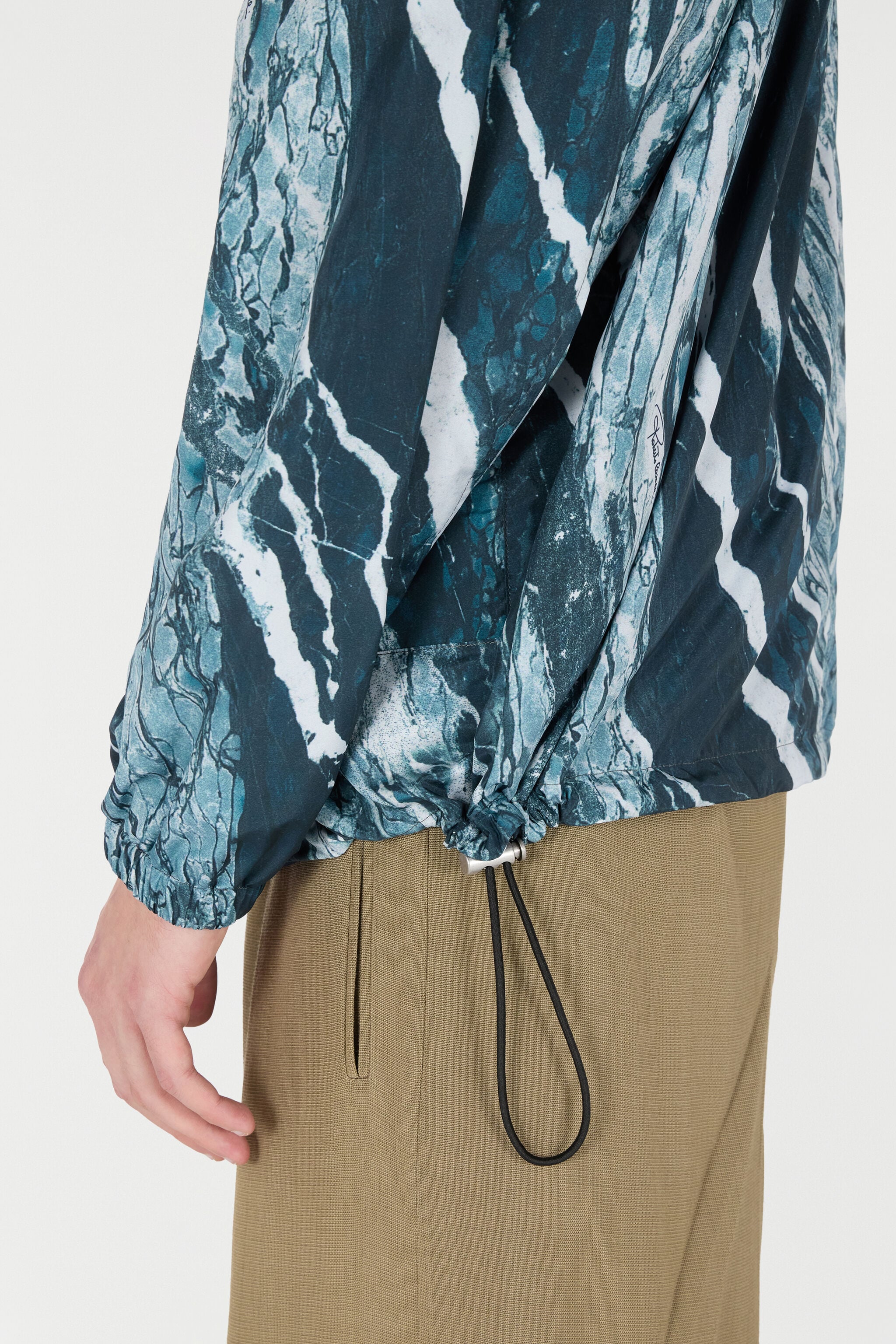 Marble-Print Bomber Jacket in Dark blue for Men | Roberto Cavalli®