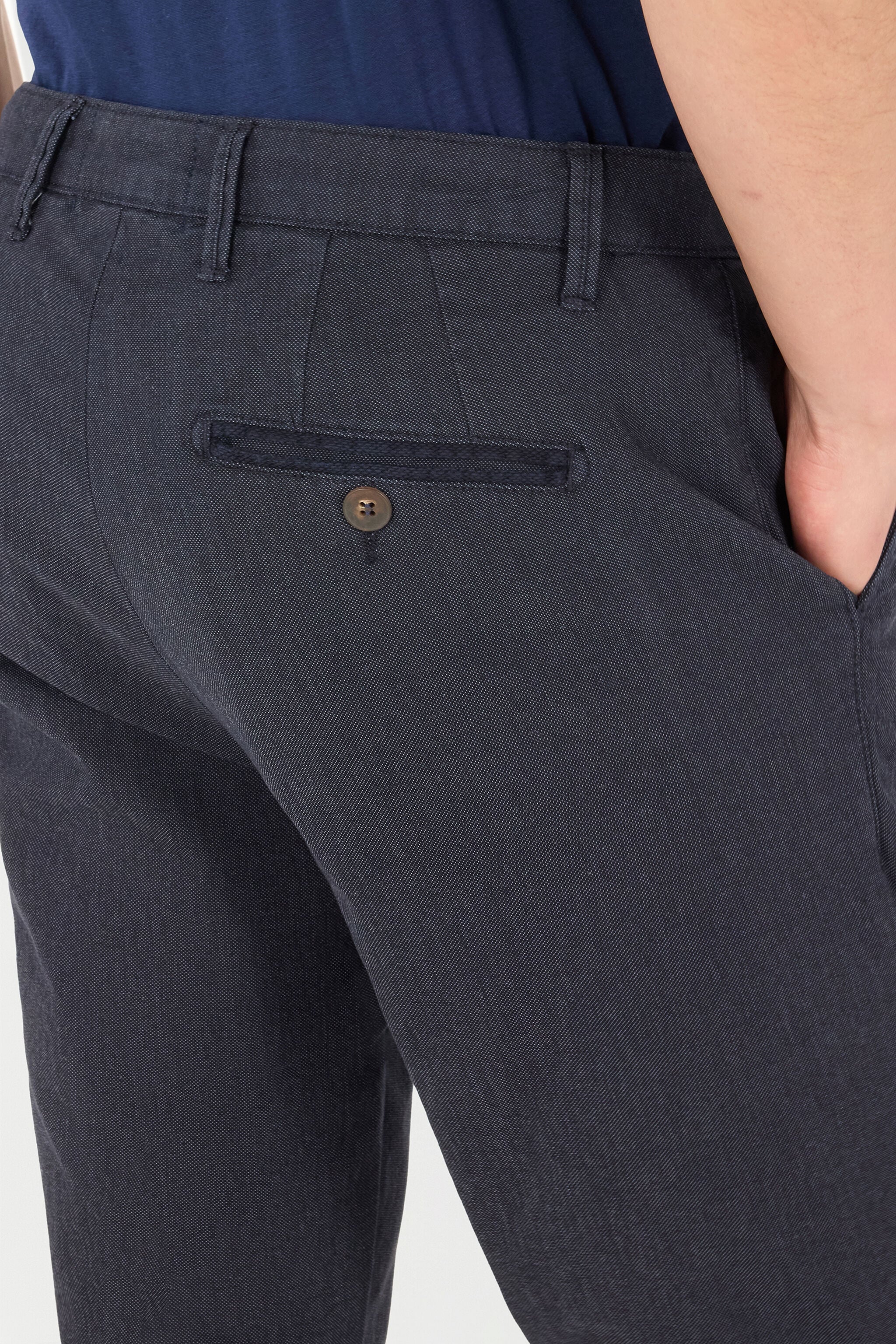 RC Pantalon En Coton Stretch Bleu foncé POT20A-DJ001