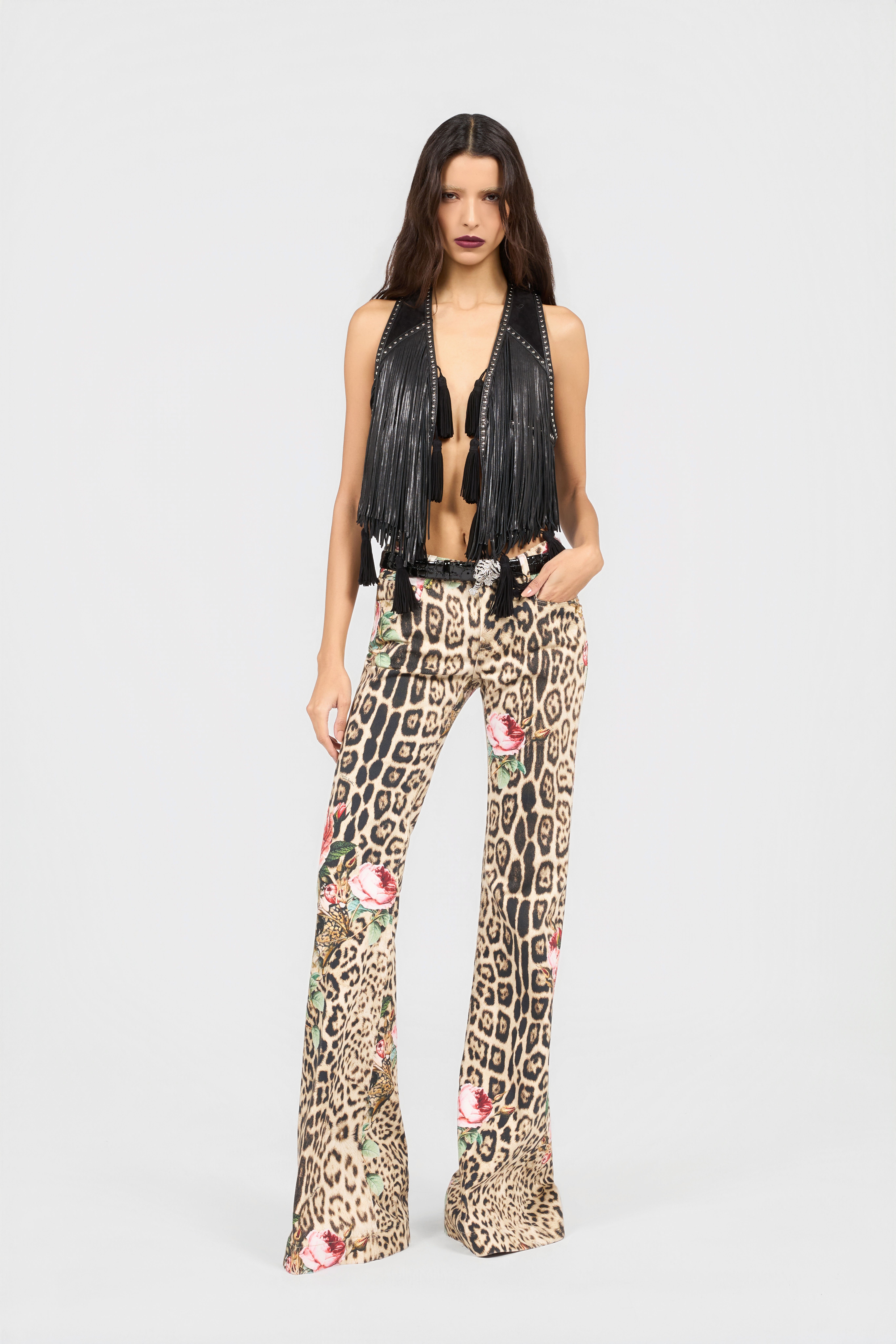 Jaguar Roses Print Flared Jeans in NATURAL for Women | Roberto