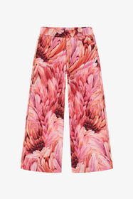 JU Plumage-print trousers Fuchsia TJT22R-5ON15