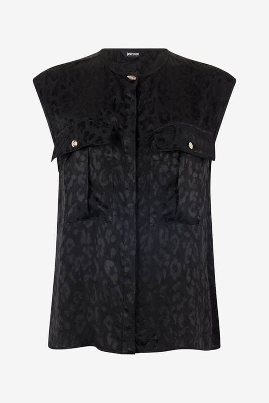 JC Haut Sans Manches Avec Motif Jaguar Skin JC Haut Sans Manches Avec Motif Jaguar Skin Noir UFT153-UF219