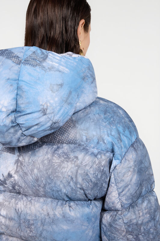 RC Down Jacket With Tie-Dye Effect MID-BLUE XQT801-SB026