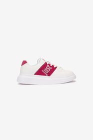 JC White Sneakers With Fuchsia Side Insert WHITE VFS078-VF606