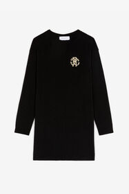 JU RC Monogram-Embroidered Dress Black RJM002-WD005