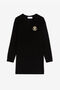JU RC Monogram-Embroidered Dress JU RC Monogram-Embroidered Dress Black RJM002-WD005