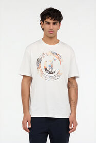 JC White T-Shirt with JC Monogram and Logo WHITE VFT032-VF076
