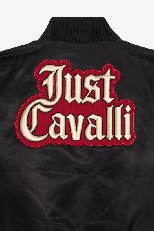 JC Bomber Jacket with Logo Patch Detail JC Bomber Jacket with Logo Patch Detail BLACK XFT40D-SB004