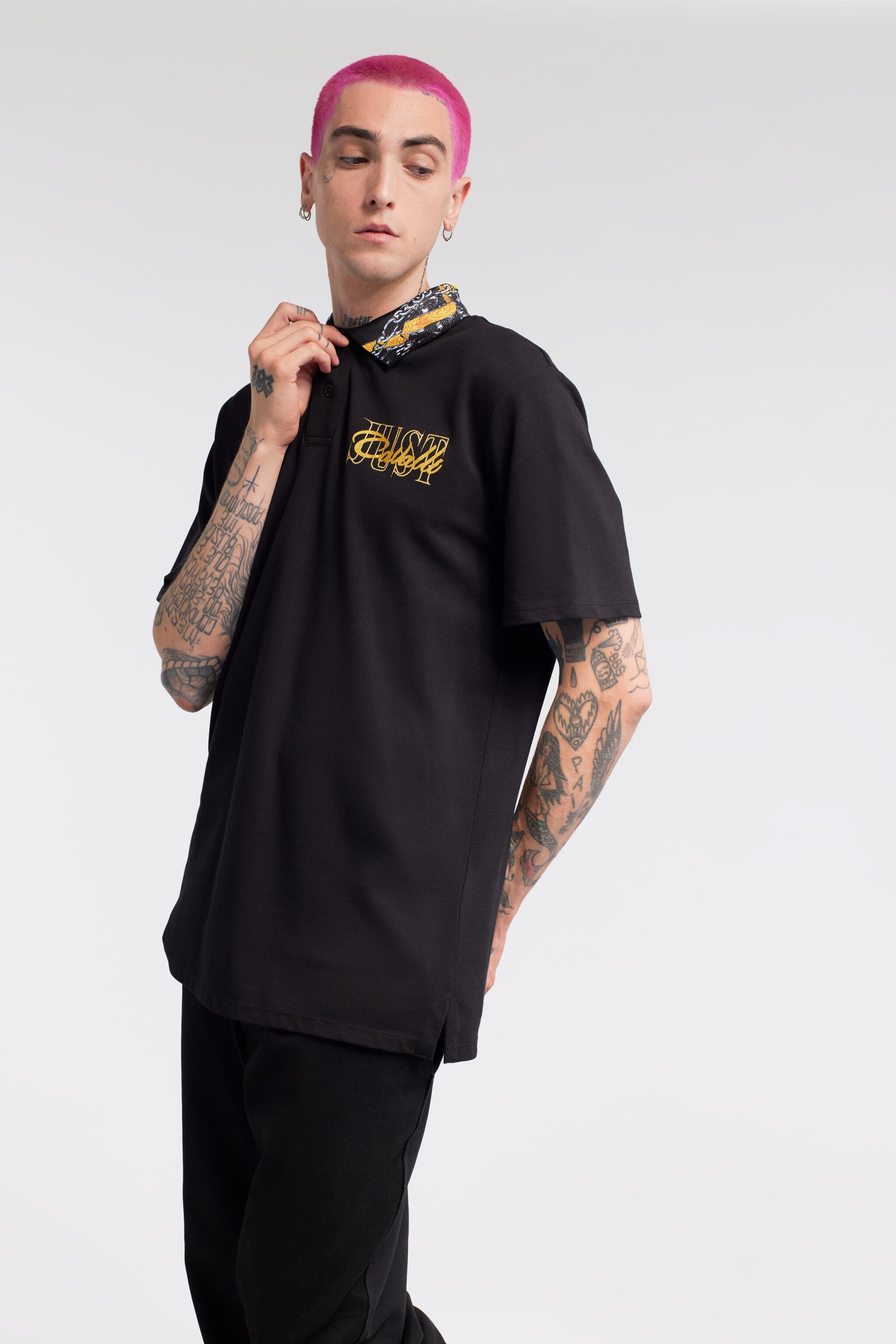 JC Polo logo tiger Just Cavalli JC Polo logo tiger Just Cavalli Nero RRT901-RR163