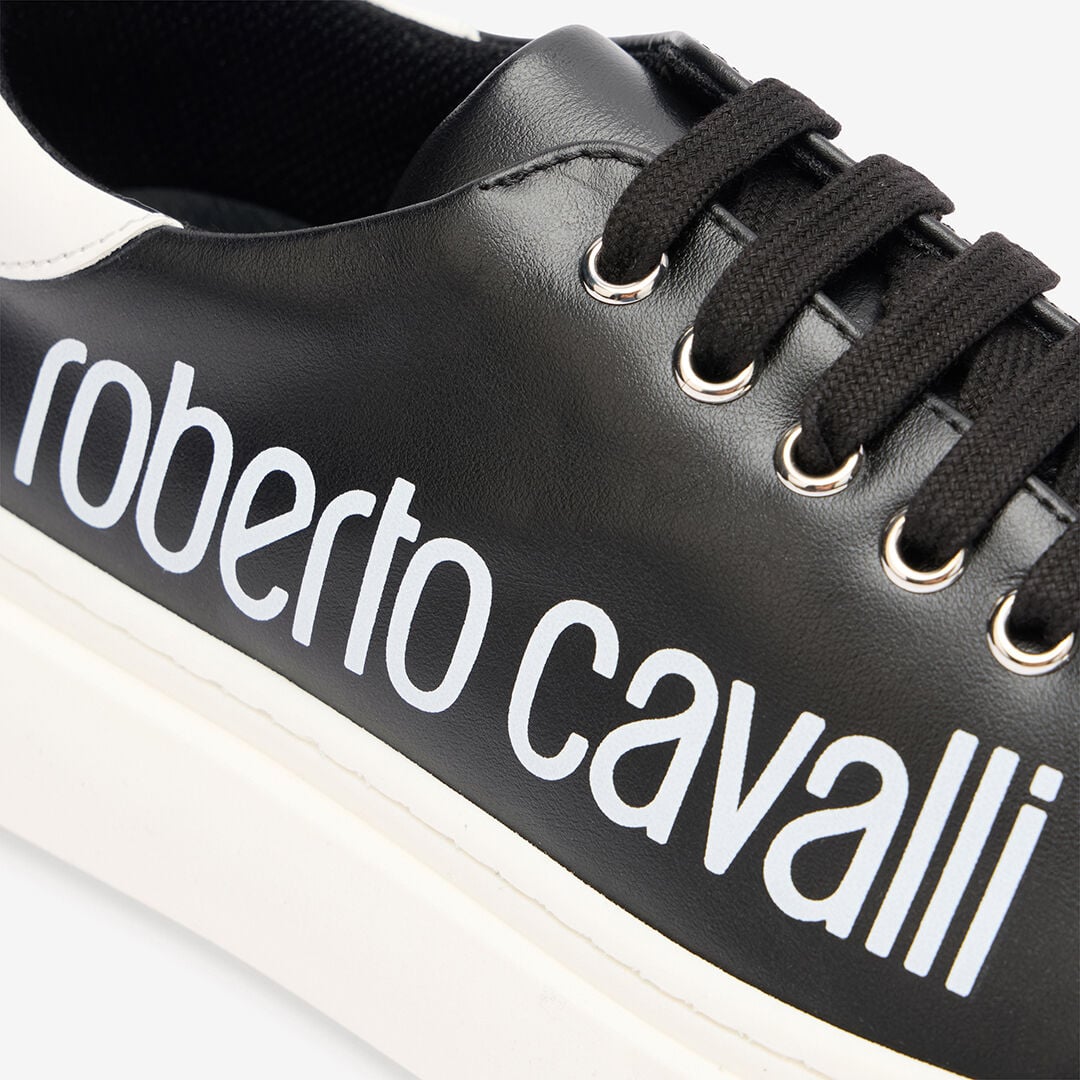 RC Sneaker Noire En Cuir Avec Logo RC Sneaker Noire En Cuir Avec Logo BLACK/WHITE QOS01I-PZO16