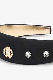 JU Headband with Monogram RC and Crystals BLACK UJI00D-FTJ06