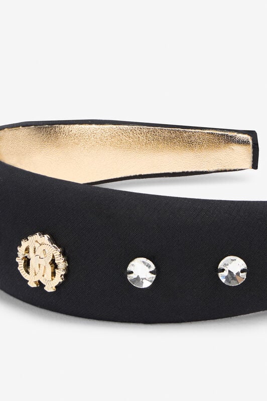 JU Headband with Monogram RC and Crystals JU Headband with Monogram RC and Crystals BLACK UJI00D-FTJ06
