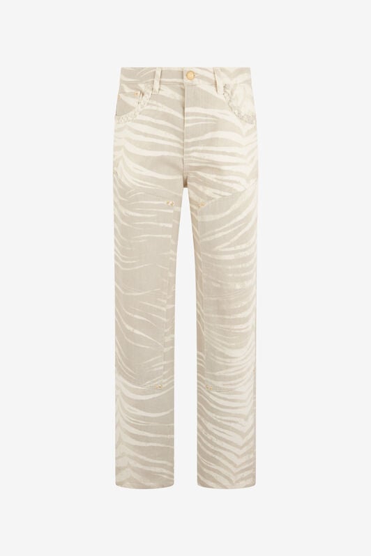 JC Natural Barb Print Jeans JC Natural Barb Print Jeans OFF WHITE WFJ051-WF535