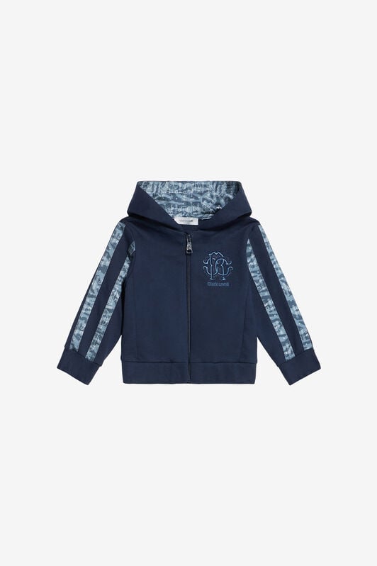 JU Hooded Sweatshirt With Branded Bands JU Hooded Sweatshirt With Branded Bands Dark blue UJT691-CF050