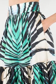 RC Ray Of Sea Print Cotton Midi Skirt Light blue VKT300-RLM33