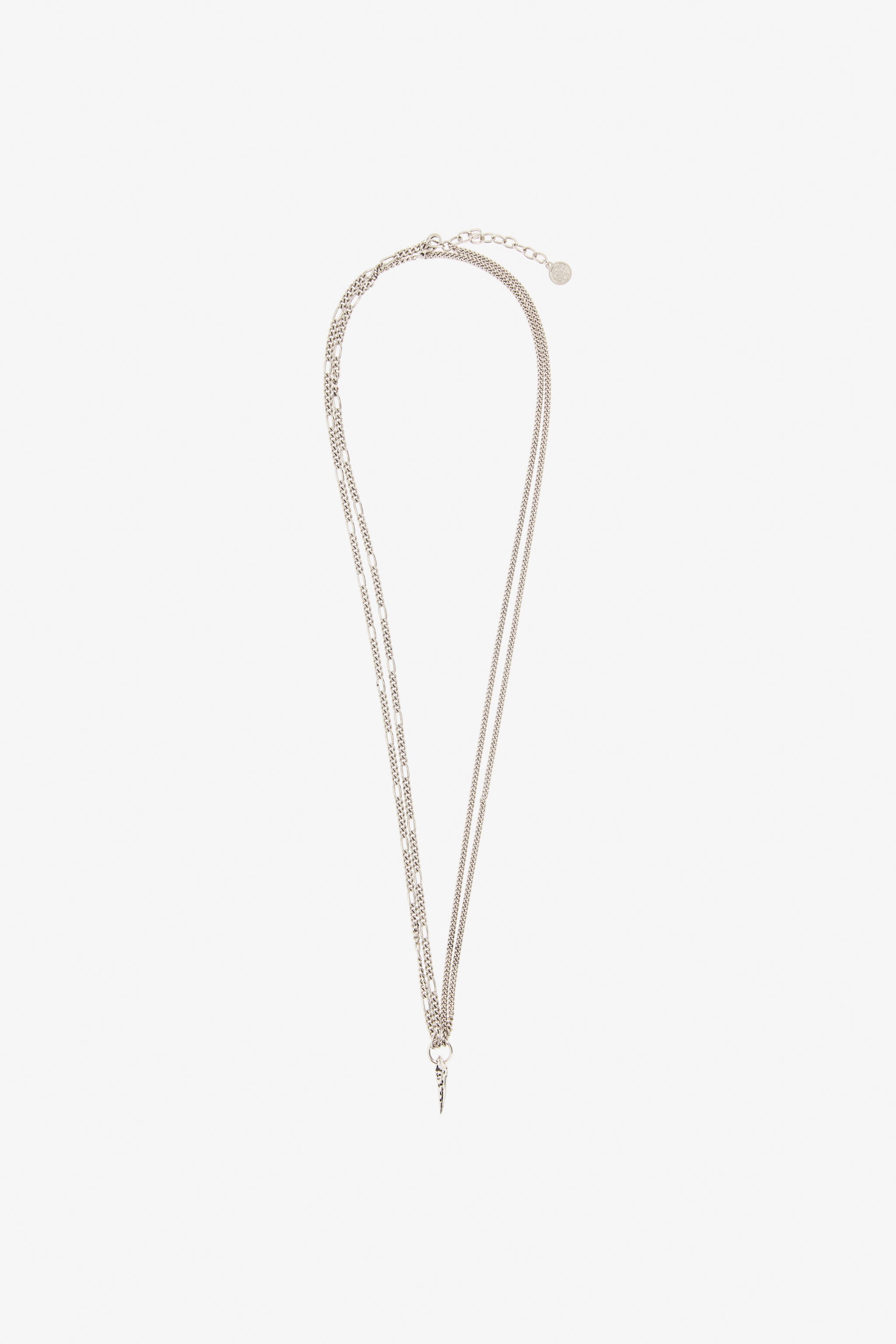 RC Double Necklace with Fang Pendant Silver TRG001-AM258