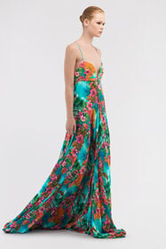 RC Long dress Hawaii print Light blue SKT118-7HI84