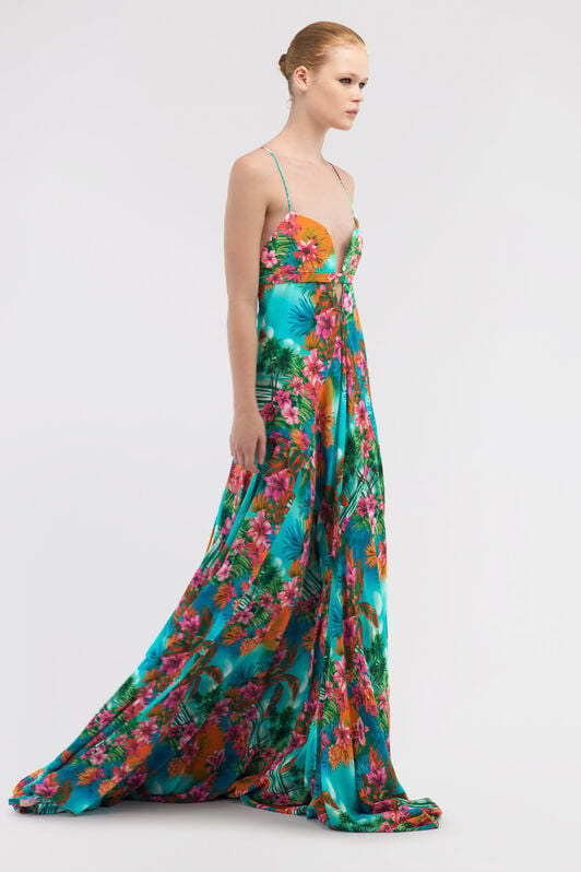 RC Long dress Hawaii print RC Long dress Hawaii print Light blue SKT118-7HI84