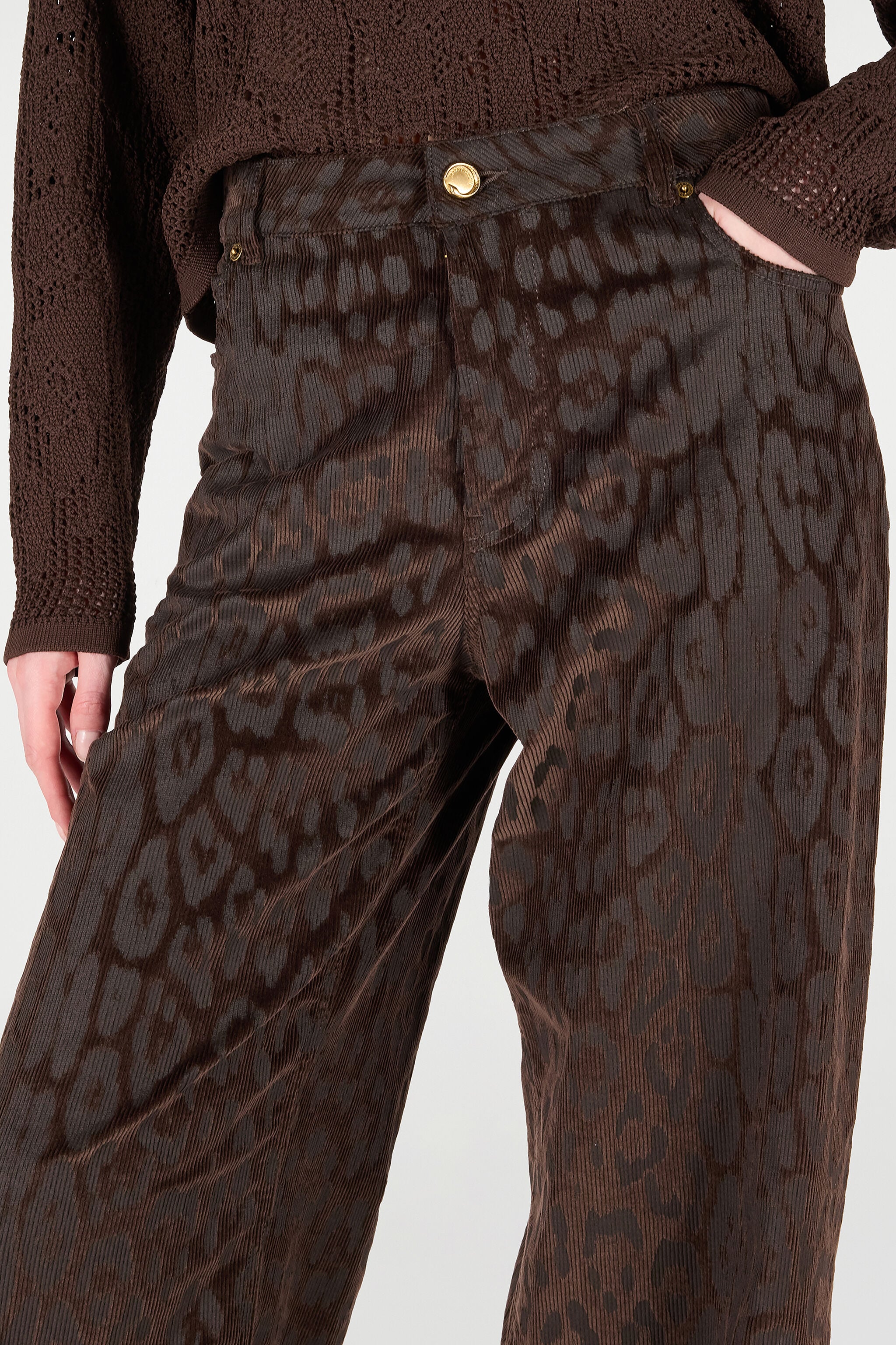 RC Pantaloni In Velluto A Costine Jaguar Skin Marrone VKT207-VL076