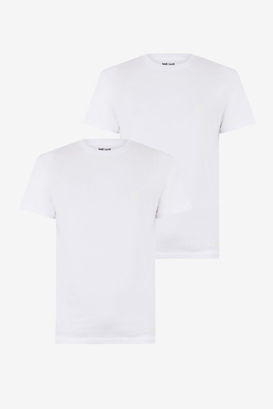 JC Weißes Unterhemd T-Shirt im Zweierpack WHITE UFU003-UF095