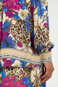 JC Flower Leopard Print Shirt 700 BEIGE + 343 CILI VFT226-VF373
