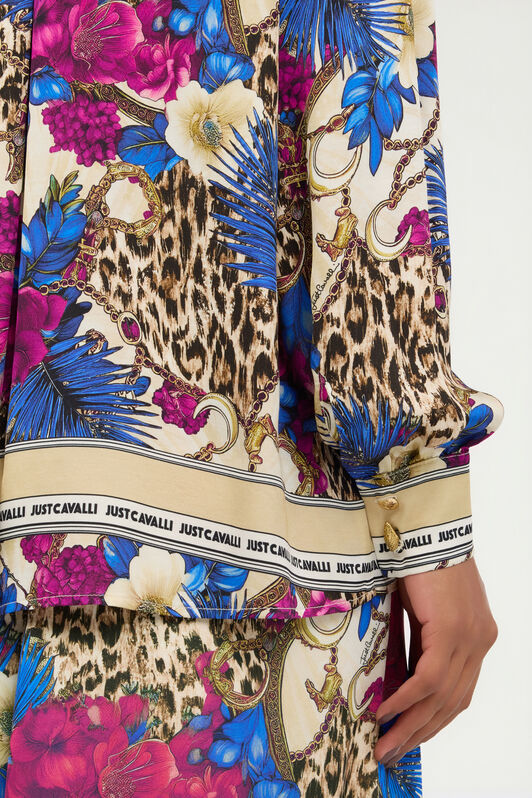 JC Flower Leopard Print Shirt JC Flower Leopard Print Shirt 700 BEIGE + 343 CILI VFT226-VF373
