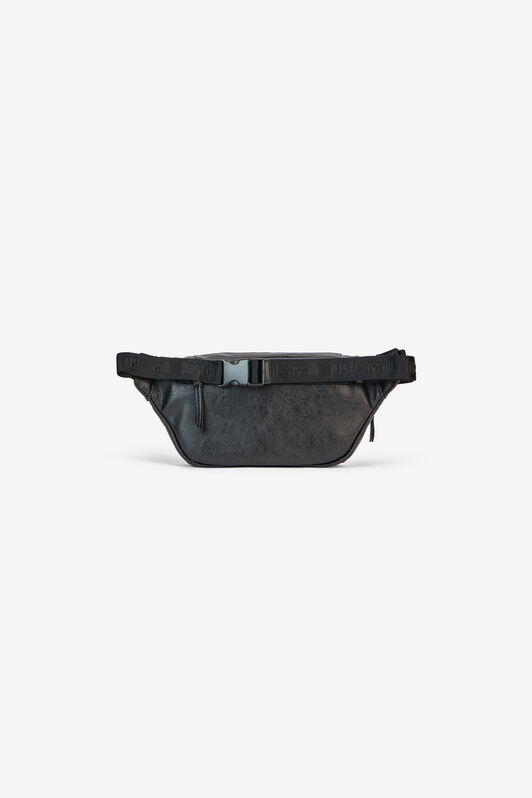 JC Hammered Effect Belt Bag With Logo JC Hammered Effect Belt Bag With Logo BLACK VFB002-VF534