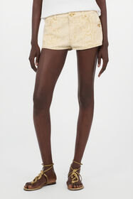 RC White Micro Shorts with Gold Python Pattern GOLD/WHITE WWJ207-DZS32
