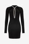 RC Mini-Robe Avec Découpe Et Col Bijou RC Mini-Robe Avec Découpe Et Col Bijou Noir UKR161-JE034