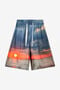 RC Short En Soie à Imprimé Coucher De Soleil RC Short En Soie à Imprimé Coucher De Soleil Bleu/Orange UMT272-4QP89