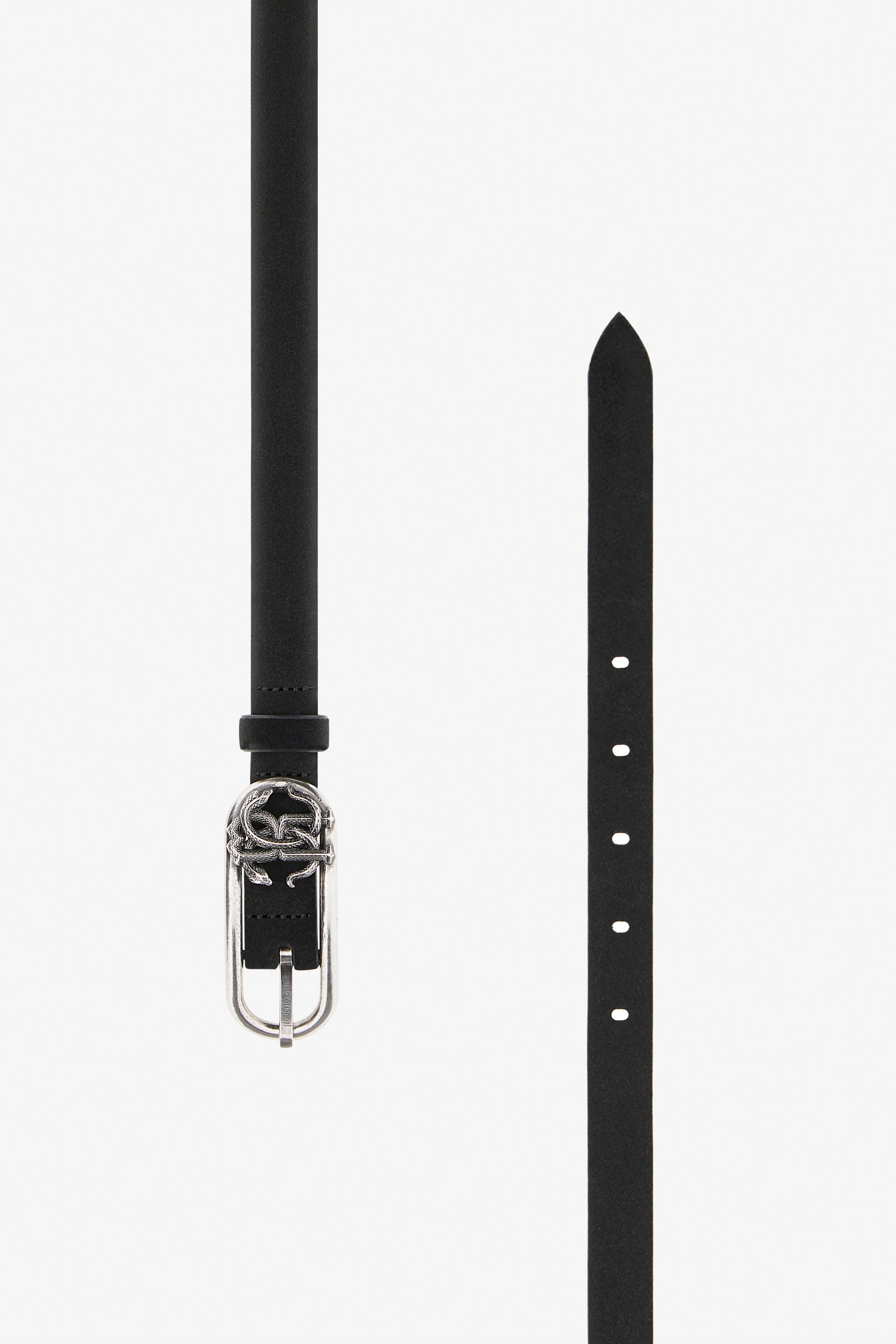 RC Cintura Nera In Pelle Scamosciata Con Fibbia Monogram RC RC Cintura Nera In Pelle Scamosciata Con Fibbia Monogram RC Nero SRC002-PZ563