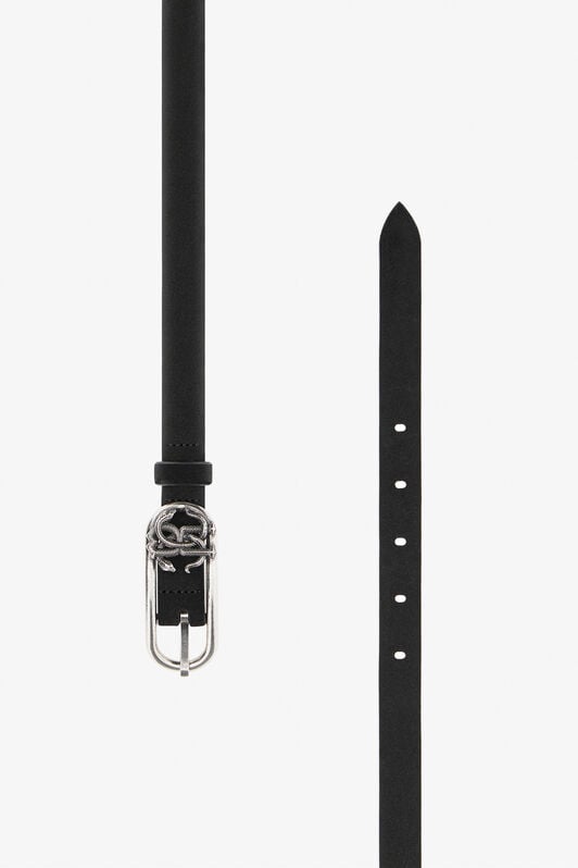 RC Cintura Nera In Pelle Scamosciata Con Fibbia Monogram RC RC Cintura Nera In Pelle Scamosciata Con Fibbia Monogram RC Nero SRC002-PZ563
