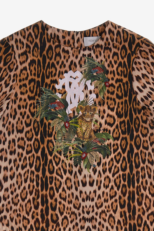 JU Kleid mit Jaguar-Print JU Kleid mit Jaguar-Print Hellbraun SJT137-4FI97