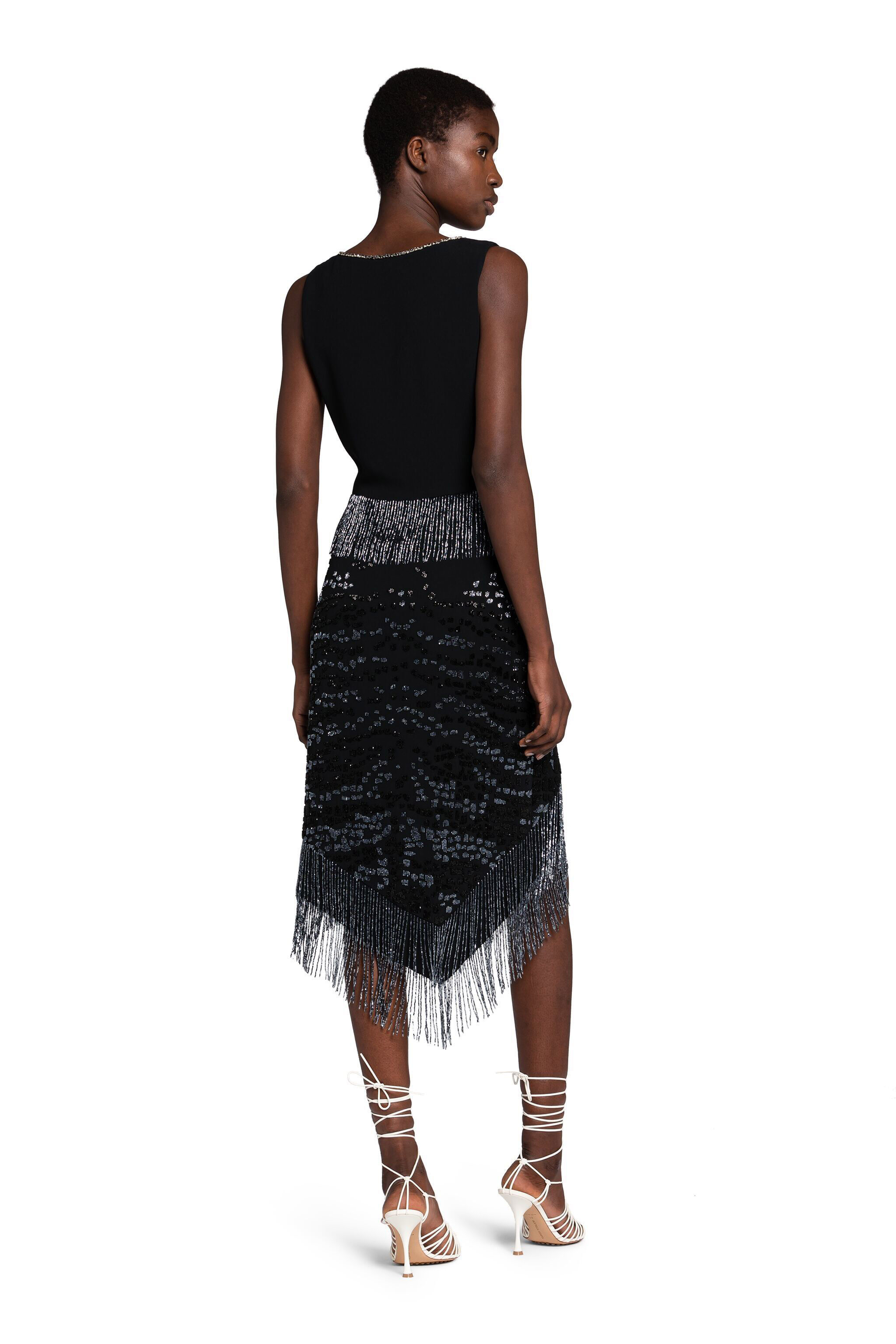 RC Fringed Bead-Embellished Dress RC Fringed Bead-Embellished Dress Black JQR156-HR005