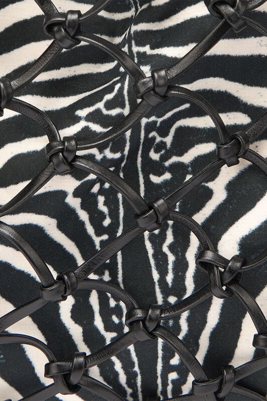 RC Bag With Mesh And Mini Zebra Print RC Bag With Mesh And Mini Zebra Print Black/White UKB019-PZE14